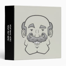 Strongstache (Balding, Gray Hair) 3 Ring Binders