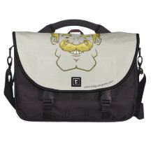 Strongstache (Curly Blond Hair) Laptop Commuter Bag