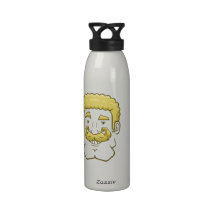 Strongstache (Curly Blond Hair) Water Bottle
