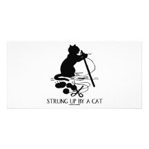 Strung Up By A Cat (Cat Attitude) Photo Card