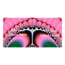 Strutting Peacock Fractal Personalized Photo Card