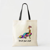 Strutting Peahen Canvas Bags