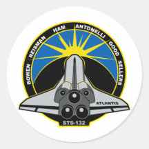 STS 132 Atlantis Round Sticker