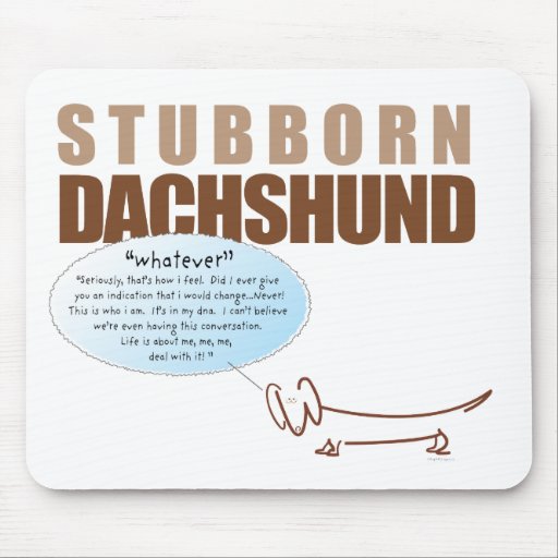 Stubborn Dachshund...WHATEVER! Mousepads