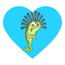 Stubborn Fish Heart Stickers
