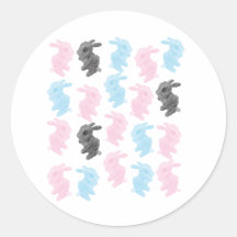 Stuck Bunnies Round Stickers