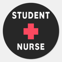 Student Nurse Round Stickers