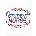 STUDENT NURSE - USA PATRIOTIC STARS POSTCARD