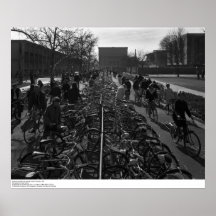 Students and Bicycles near the Library, Feb. 1967 Posters