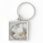 Studio shot of sugar cubes in bowl keychain