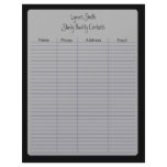 Study Buddy Contacts Just Plain Black Personalized Letterhead