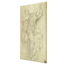 Study for a Group of Nudes (chalk on paper) canvas prints