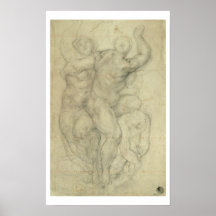 Study for a Group of Nudes (chalk on paper) Poster
