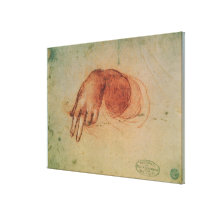 Study of a hand (red chalk on paper) stretched canvas print