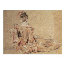 Study of a woman seen from the back, 1716-18 postcards