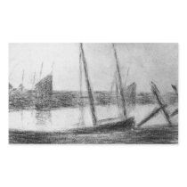 Study of boat and anchor by Georges Seurat Rectangular Sticker