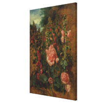 Study of Hollyhocks, c.1826 (oil on board) canvas prints