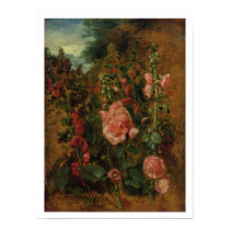 Study of Hollyhocks, c.1826 (oil on board) posters