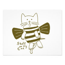stuff on my cat - bee custom invites