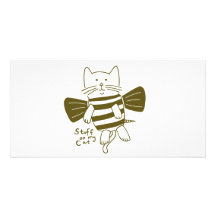 stuff on my cat - bee customized photo card
