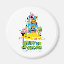 Stuff on my Cat - cartoon stack Fridge Magnet