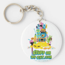 Stuff on my Cat - cartoon stack Key Chains