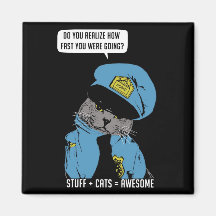 Stuff on my cat - Cop Refrigerator Magnet