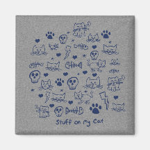 stuff on my cat - doodle refrigerator magnet