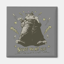 Stuff on my Cat - Fat Cat Fridge Magnet