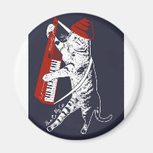 stuff on my cat - keytar refrigerator magnet