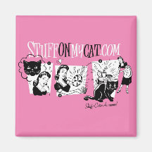 Stuff on my Cat - Retro Magnets