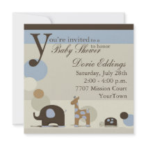 Stuffed Animal Baby Shower Invitations