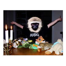 Stuffed animal king postcard