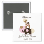 Stuffed Animals in Pink Personalized Button