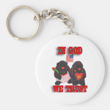 Stuffed Gorillas In God We Trust Keychain