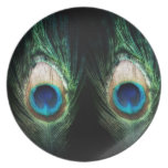 Stunning Black Peacock Party Plate