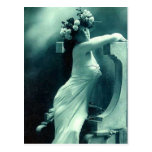 Stunning Blue Vintage Posing Beauty Post Card
