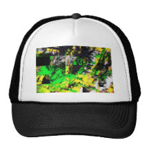 Stunning Green Yellow Abstract Fine Artwork Trucker Hats