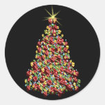 Stunning Holiday Tree Christmas Envelope Seals Round Stickers