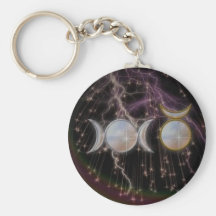 Stunning Wiccan Triple Goddess Cosmic Key Chain