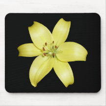 Stunning Yellow Lily Flower Mouse Pads