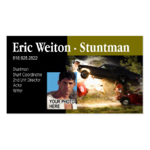 "Stunt Actor" Stunt Coordinator, Film, TV Business Cards