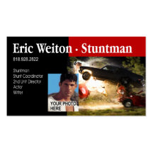 "Stunt Actor" Stunt Coordinator, Film, TV Business Cards