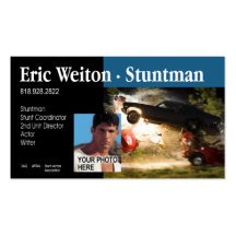 "Stunt Actor" Stunt Coordinator, Film, TV Business Card Templates