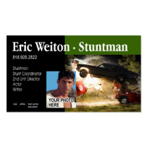 "Stunt Actor" Stunt Coordinator, Film, TV Business Card Templates