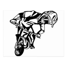 Stunt Motorcycle Biker Post Card