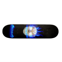 Stuntman89 Blue Skull Skateboard