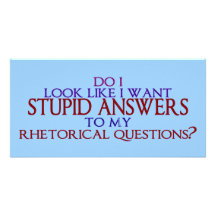 Stupid Answers to my Rhetorical Questions? Personalized Photo Card