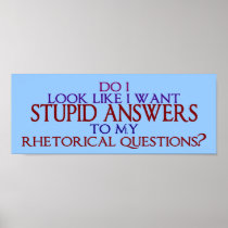 Stupid Answers to my Rhetorical Questions? Print