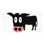 stupid cow icon photo card template